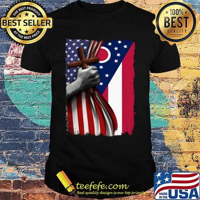 Ohio american flag cross happy independence day shirt