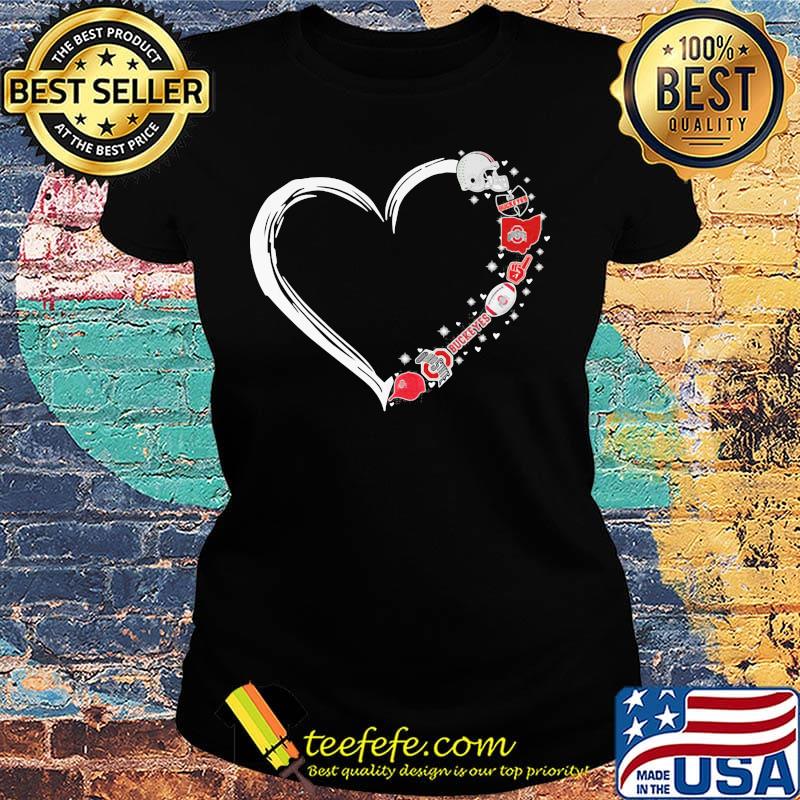 Ohio state buckeyes football hearts s Ladies tee Ohio state buckeyes football hearts s Ladies tee