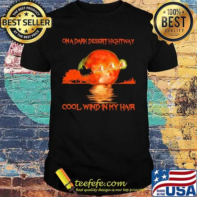 On a dark desert hightway cool wind in my hair sunset santa claus and reindeer shirt