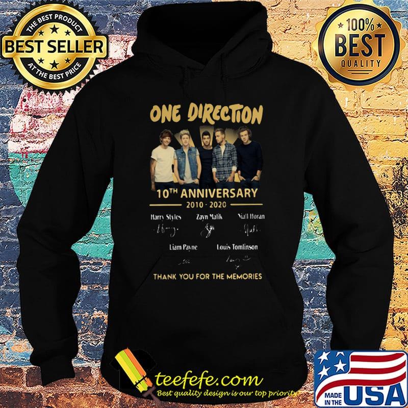 One direction 10th anniversary 2010 2020 thank you for the memories signatures s Hoodie One direction 10th anniversary 2010 2020 thank you for the memories signatures s Hoodie