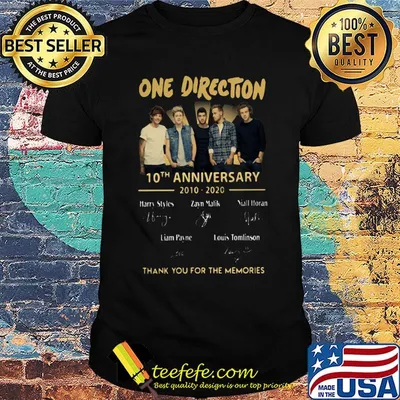 One direction 10th anniversary 2010 2020 thank you for the memories signatures shirt