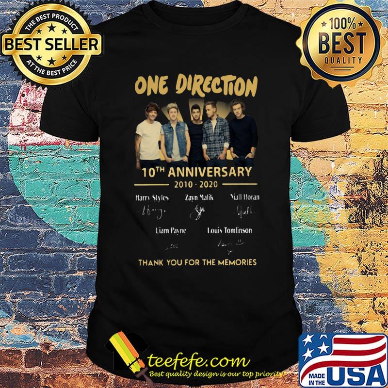 One direction 10th anniversary 2010 2020 thank you for the memories signatures shirt