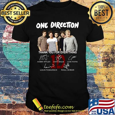 One direction band thank you for everything signatures shirt