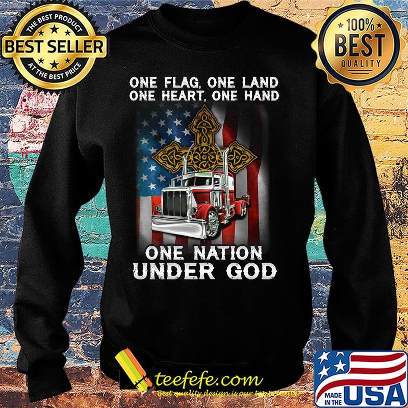 One flag one land one heart one hand one nation under god truck American s Sweater One flag one land one heart one hand one nation under god truck American s Sweater