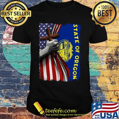 Oregon american flag cross happy independence day shirt