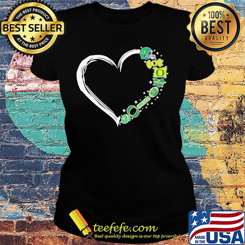 Oregon ducks football hearts s Ladies tee Oregon ducks football hearts s Ladies tee