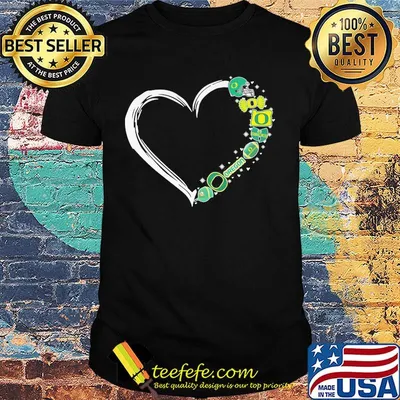 Oregon ducks football hearts shirt