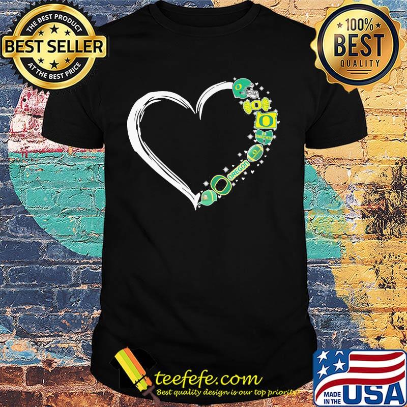 Oregon ducks football hearts shirt