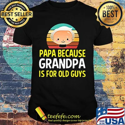 Papa because grandpa is for old guys vintage retro shirt