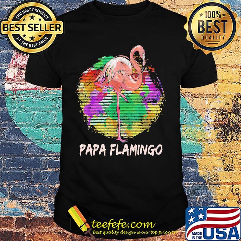 Papa Flamingo Color Circle Shirt