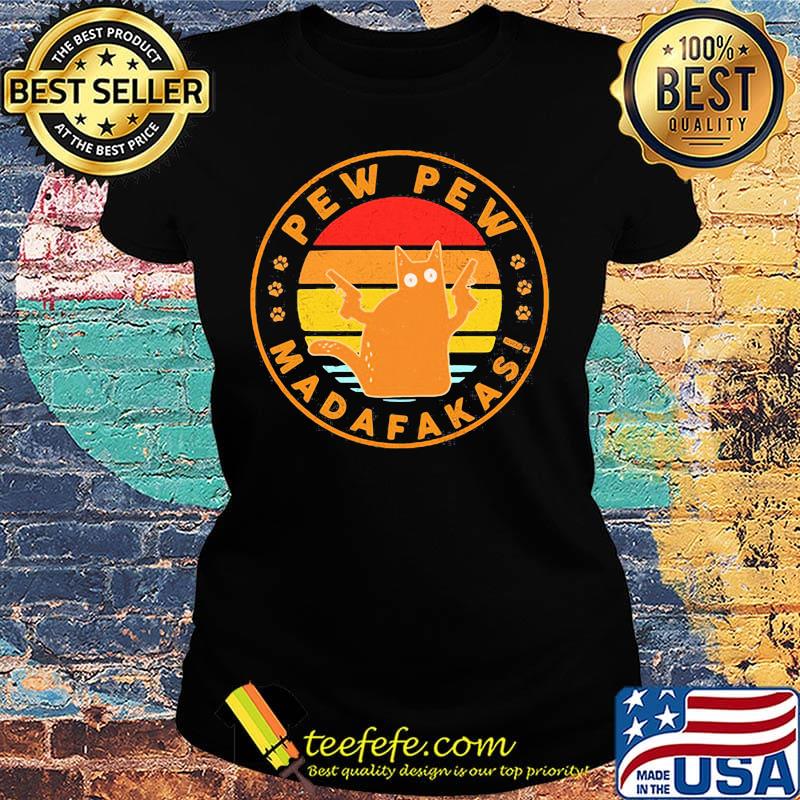 Paw cat pew pew madafakas vintage retro s Ladies tee Paw cat pew pew madafakas vintage retro s Ladies tee