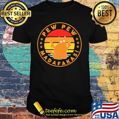 Paw cat pew pew madafakas vintage retro shirt