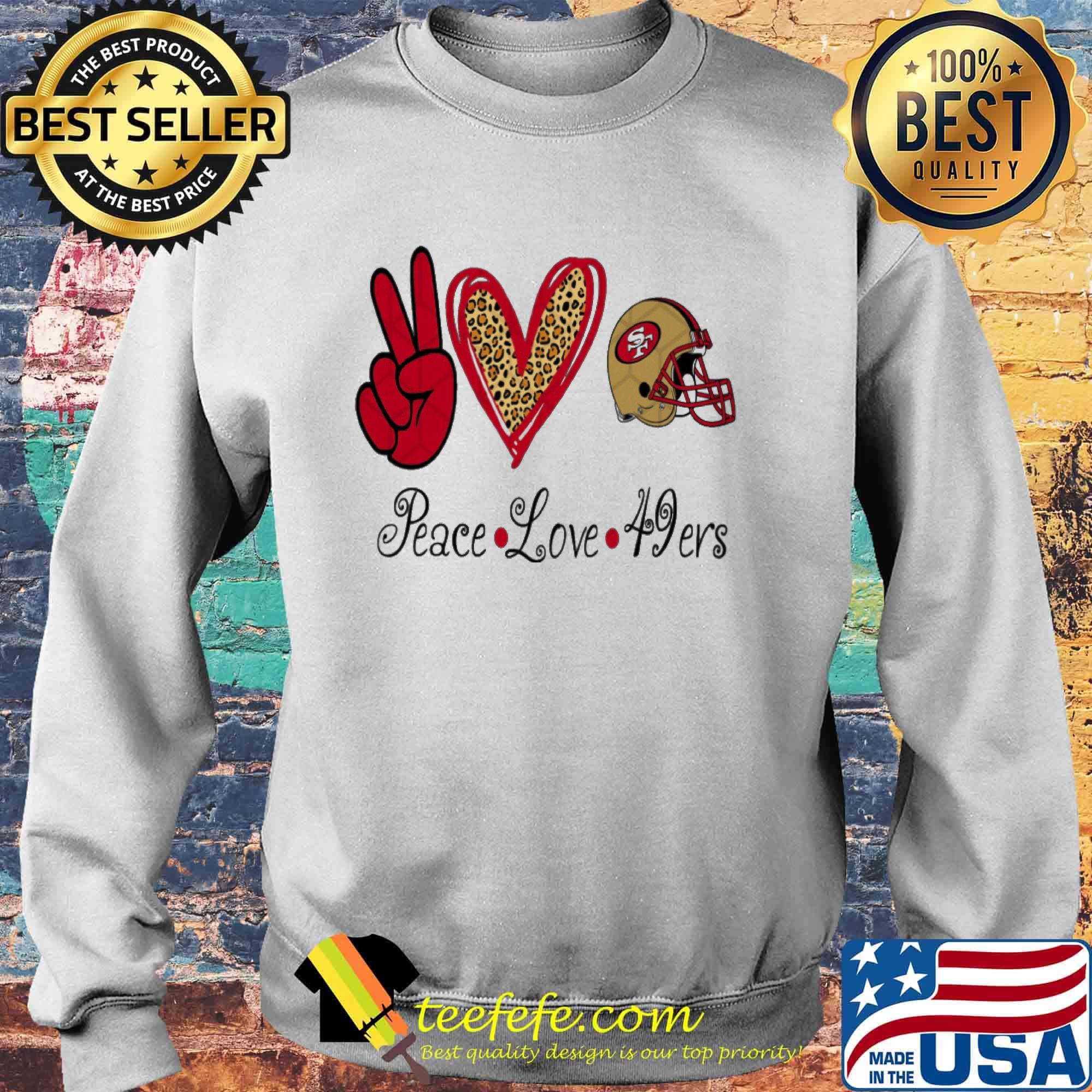 Peace Love 49ers Leopart s Sweater Peace Love 49ers Leopart s Sweater