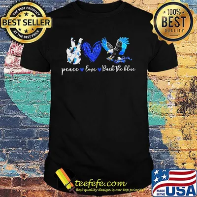 Peace Love Back The Blue Eagle Heart Shirt