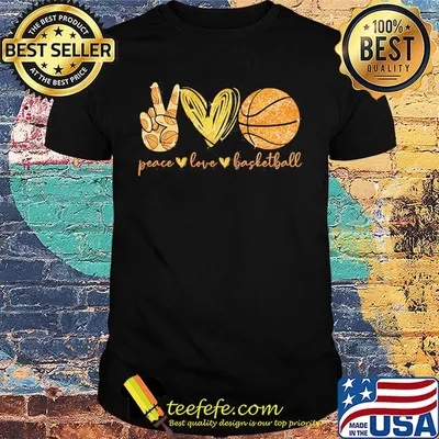 Peace love bafketball hand heart shirt
