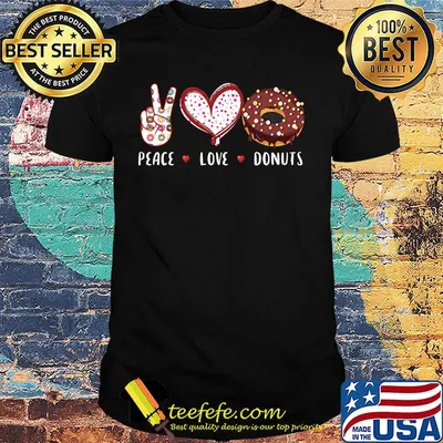 Peace love donuts hearts shirt