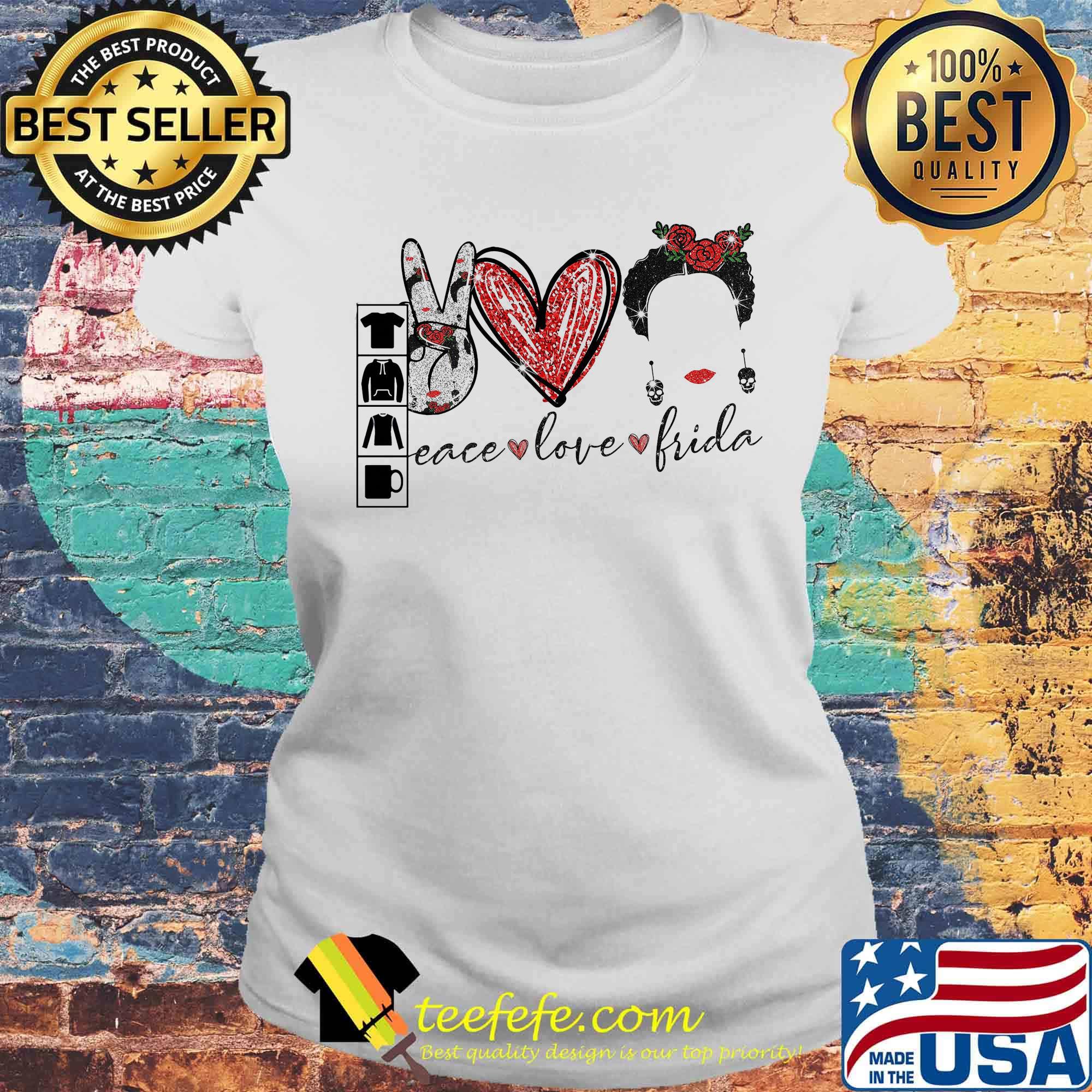 Peace love frida diamond s Laides tee Peace love frida diamond s Laides tee