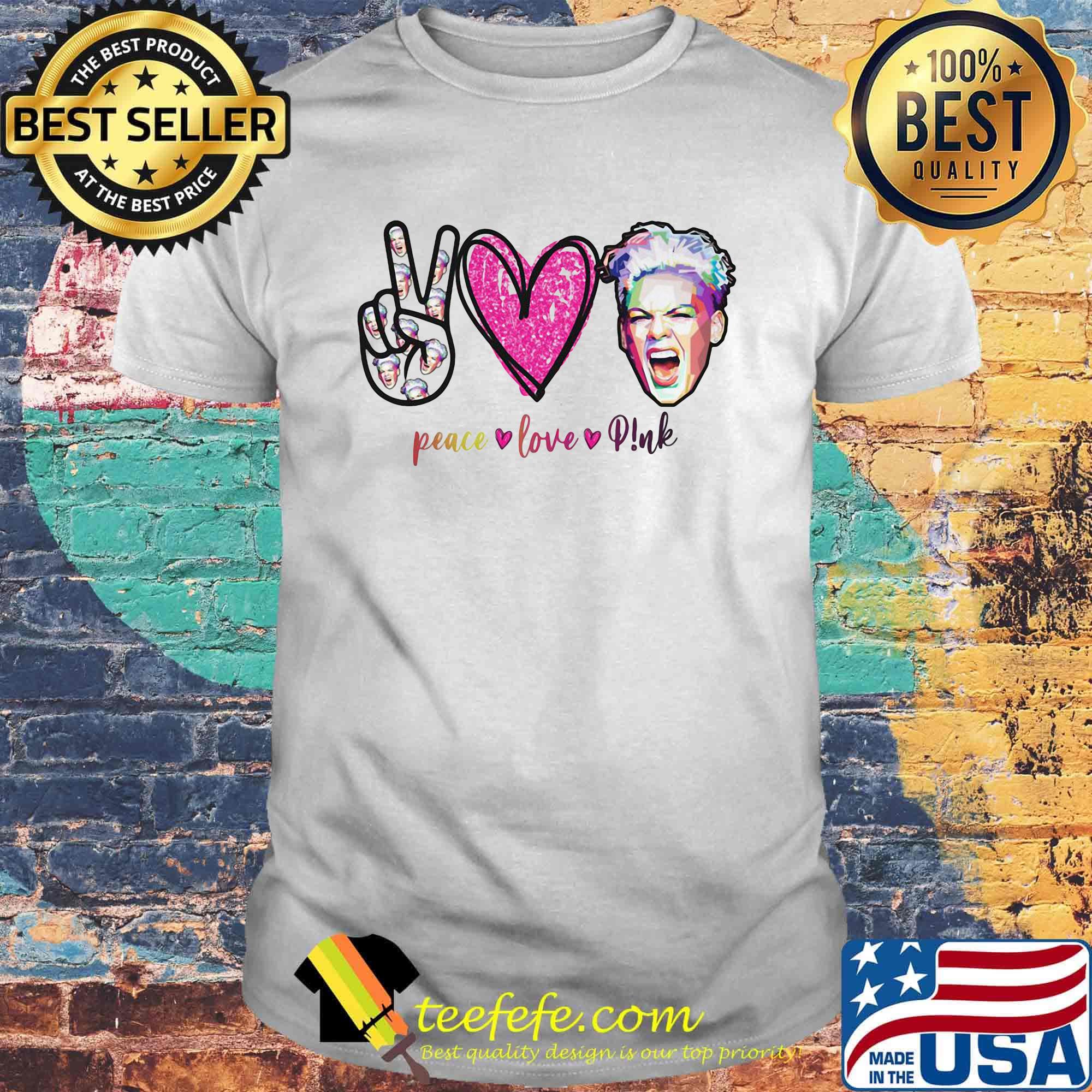 Peace love pink art shirt Peace love pink art shirt