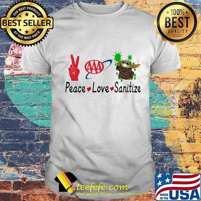 Peace love sanitize baby yoda covid-19 aaa michigan shirt