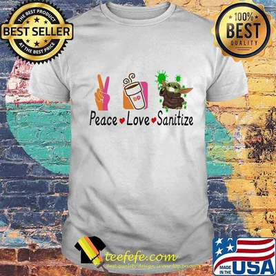 Peace love sanitize baby yoda covid-19 dunkin donuts shirt
