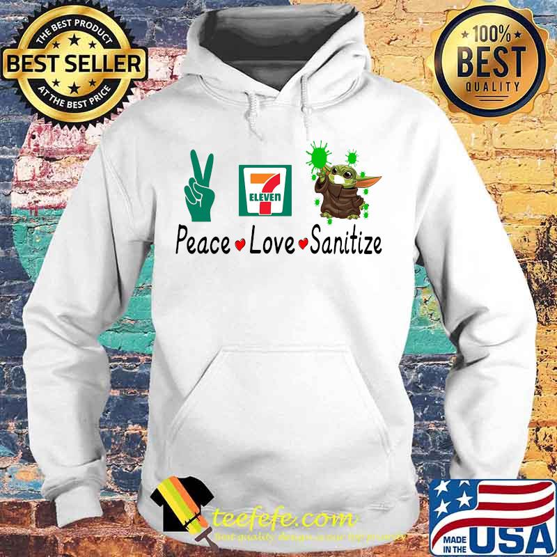 Peace love sanitize baby yoda covid-19 eleven s Hoodie Peace love sanitize baby yoda covid-19 eleven s Hoodie