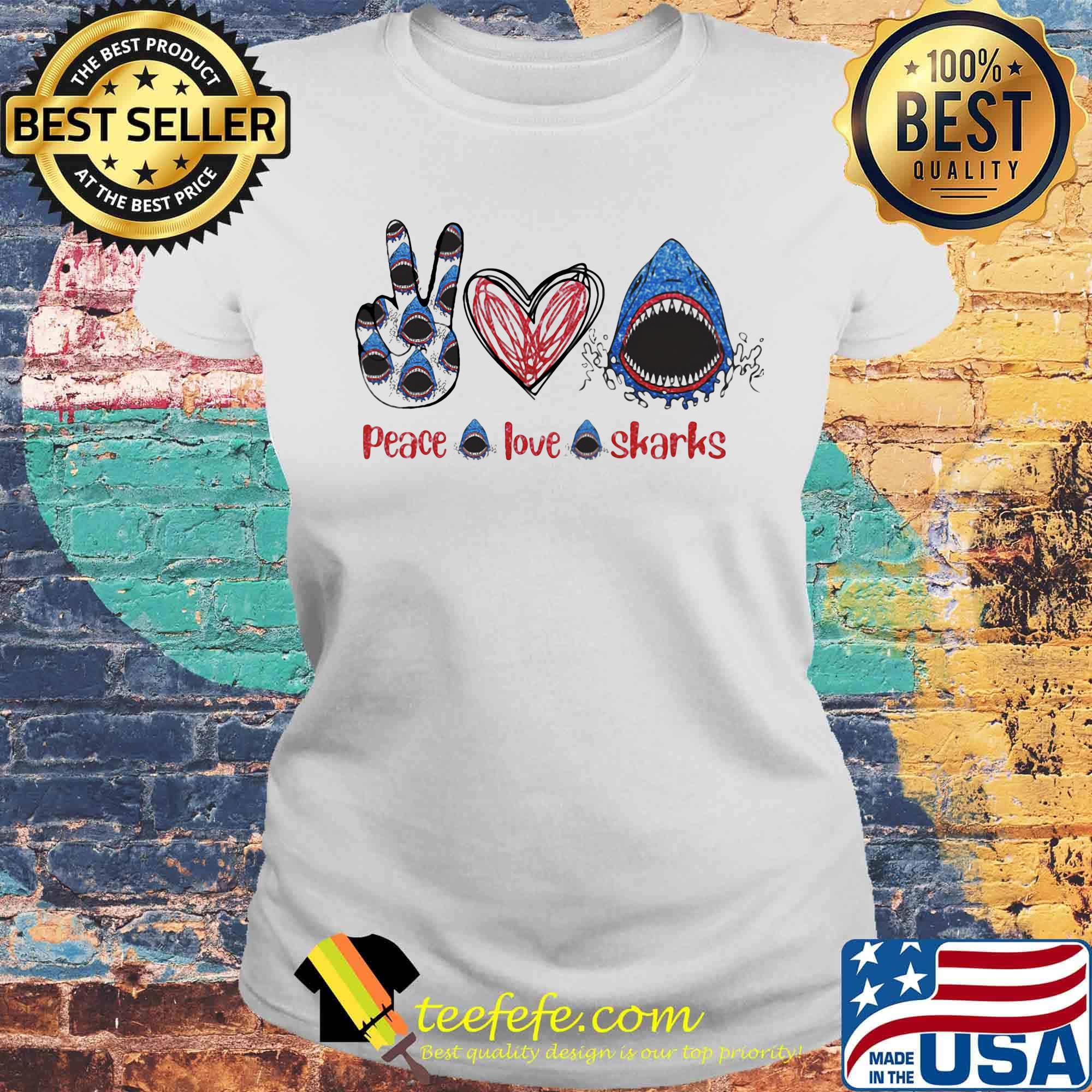 Peace Love Sharks Hippie Heart Sharks Shirt Laides tee Peace Love Sharks Hippie Heart Sharks Shirt Laides tee