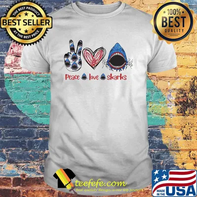 Peace Love Sharks Hippie Heart Sharks Shirt
