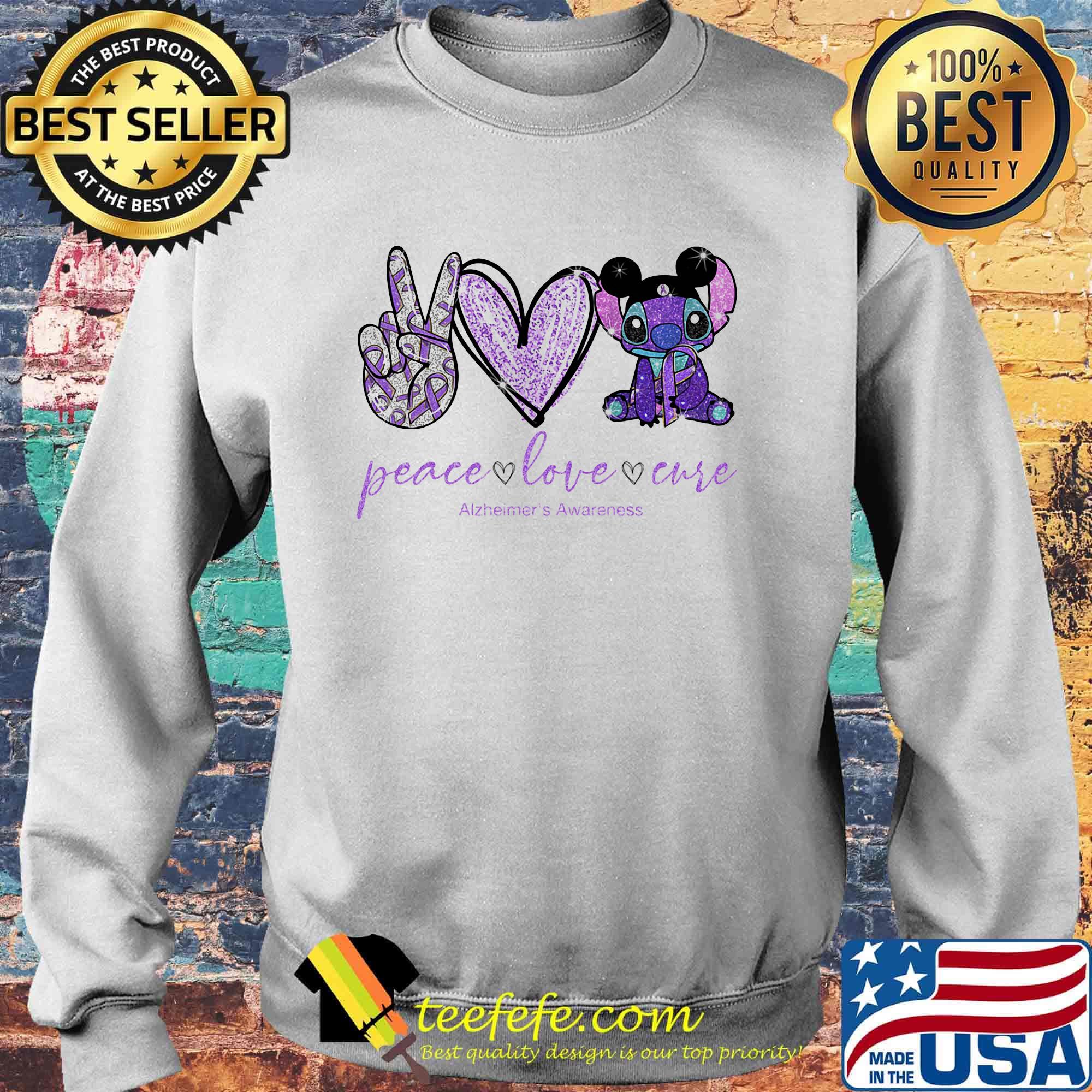 Peace love stitch alzheimer awareness s Sweater Peace love stitch alzheimer awareness s Sweater