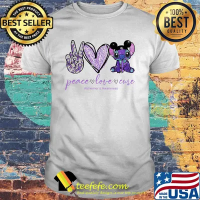 Peace love stitch alzheimer awareness shirt
