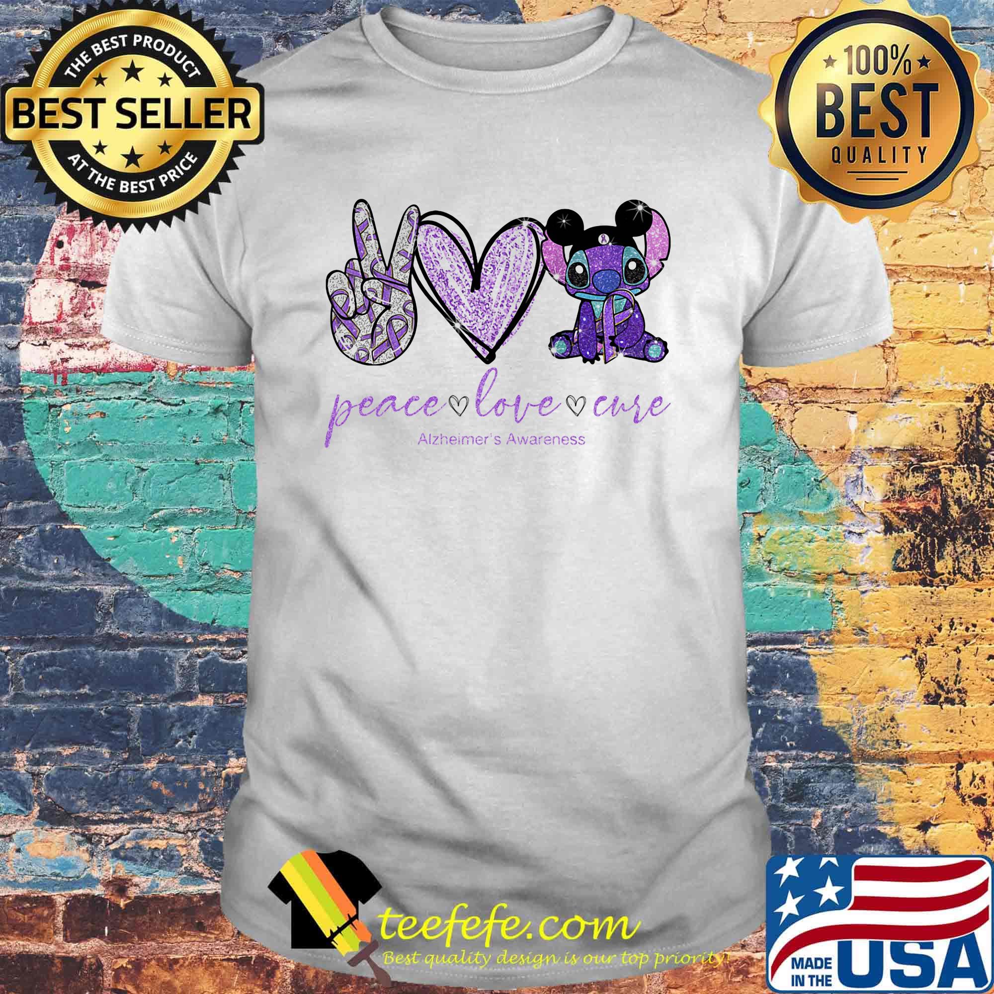 Peace love stitch alzheimer awareness shirt Peace love stitch alzheimer awareness shirt