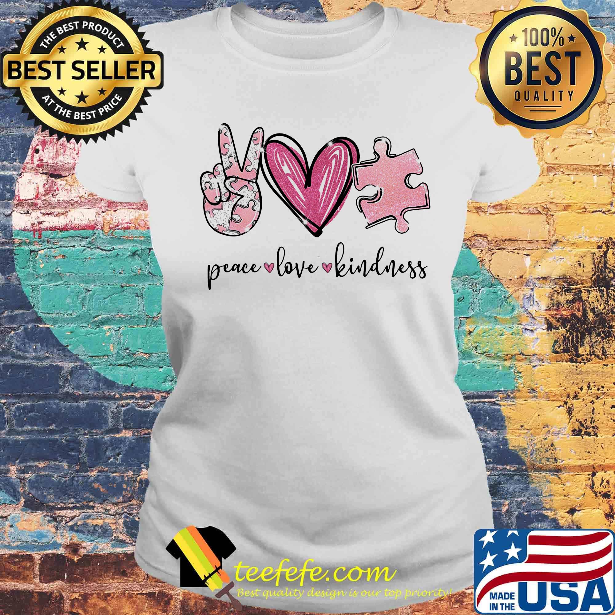 Pecae Love Kindness Pink Heart Hand Insert Shirt Laides tee Pecae Love Kindness Pink Heart Hand Insert Shirt Laides tee