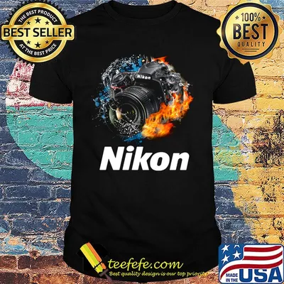 Photography camera nikon fire shirt
