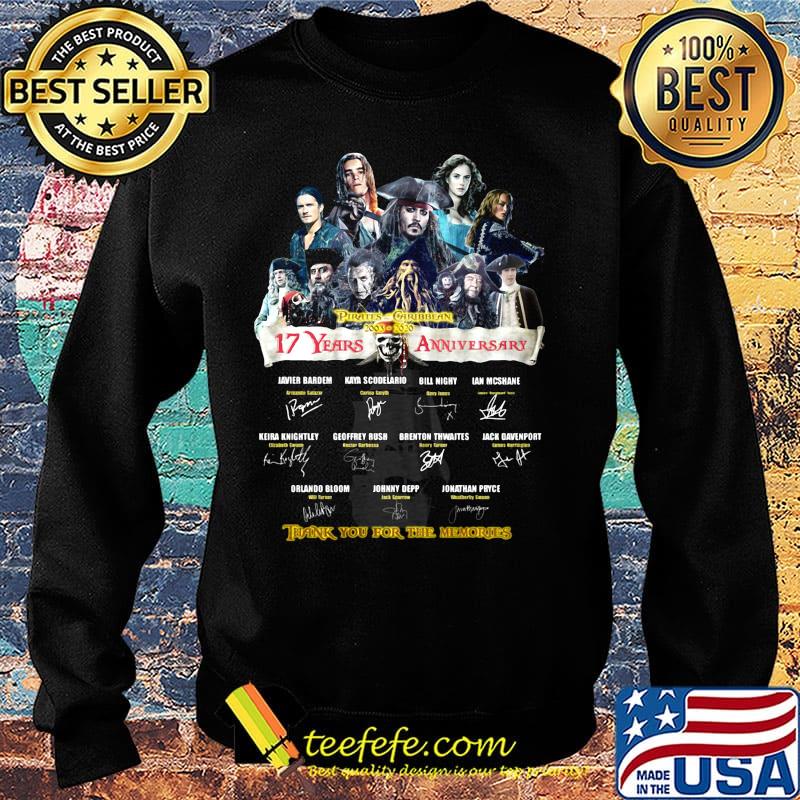 Pirates caribbean 17 years anniversary thank you for the memories signatures s Sweater Pirates caribbean 17 years anniversary thank you for the memories signatures s Sweater