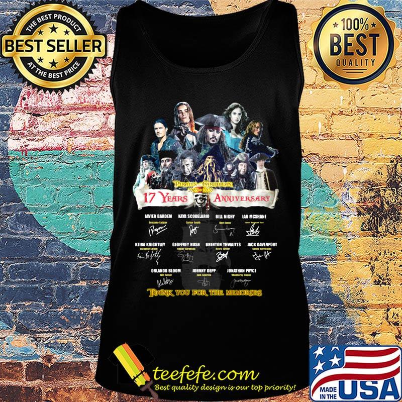 Pirates caribbean 17 years anniversary thank you for the memories signatures s Tank top Pirates caribbean 17 years anniversary thank you for the memories signatures s Tank top