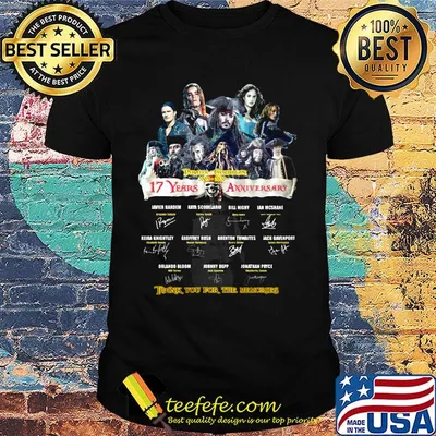 Pirates caribbean 17 years anniversary thank you for the memories signatures shirt