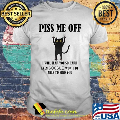 Piss Me Off I Will Slap You So Hard Even Google Won't Be Able To Find You Cat Black Shirt