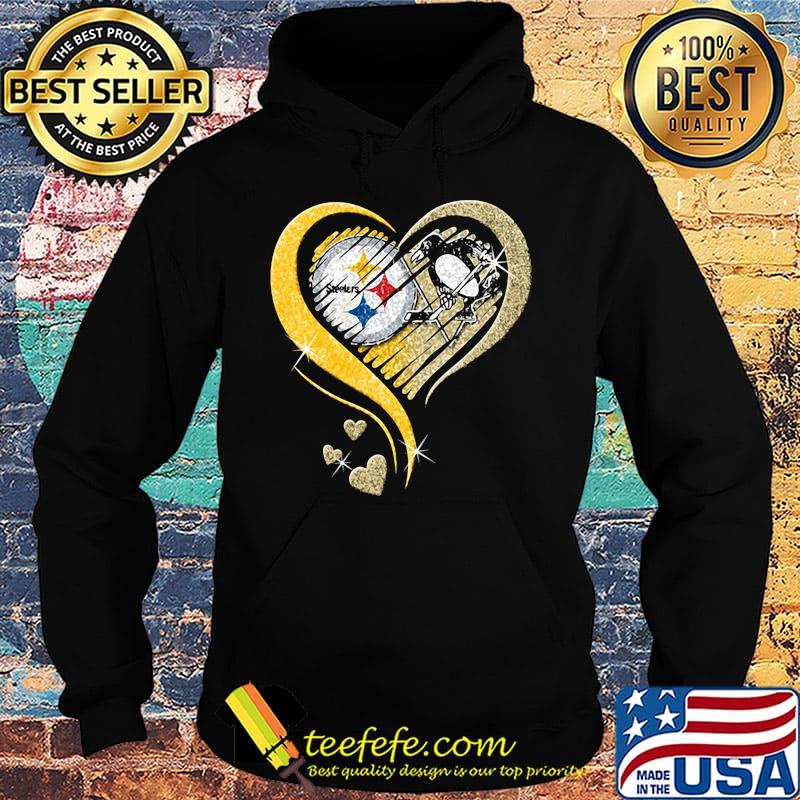 Pittsburgh steelers and pittsburgh penguins hearts diamond s Hoodie Pittsburgh steelers and pittsburgh penguins hearts diamond s Hoodie