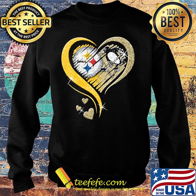 Pittsburgh steelers and pittsburgh penguins hearts diamond s Sweater Pittsburgh steelers and pittsburgh penguins hearts diamond s Sweater