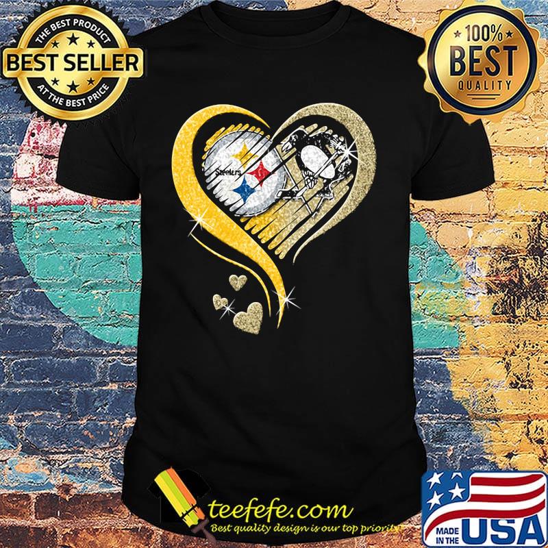 Pittsburgh steelers and pittsburgh penguins hearts diamond shirt