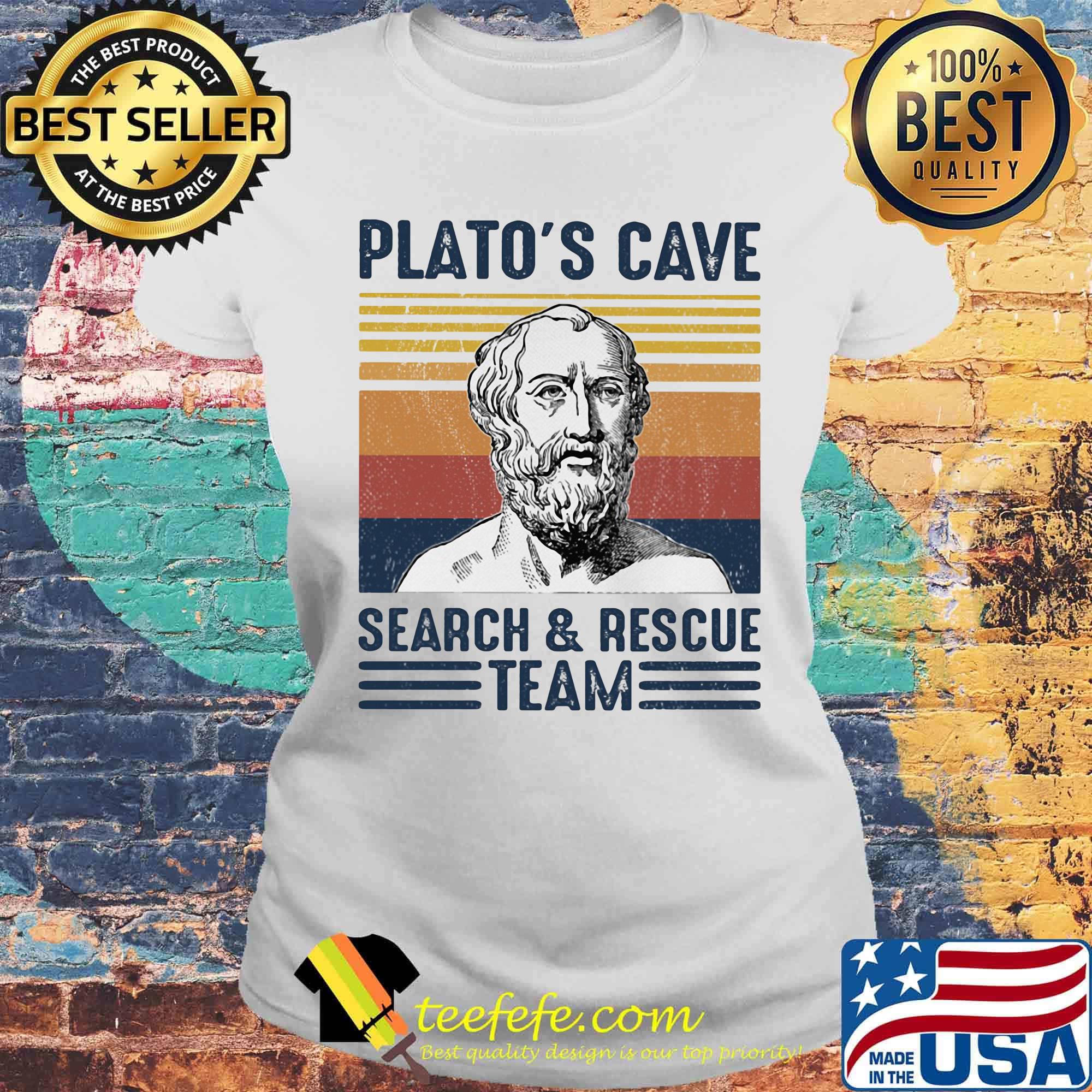 Plato's cave search and resue team vintage retro s Laides tee Plato's cave search and resue team vintage retro s Laides tee