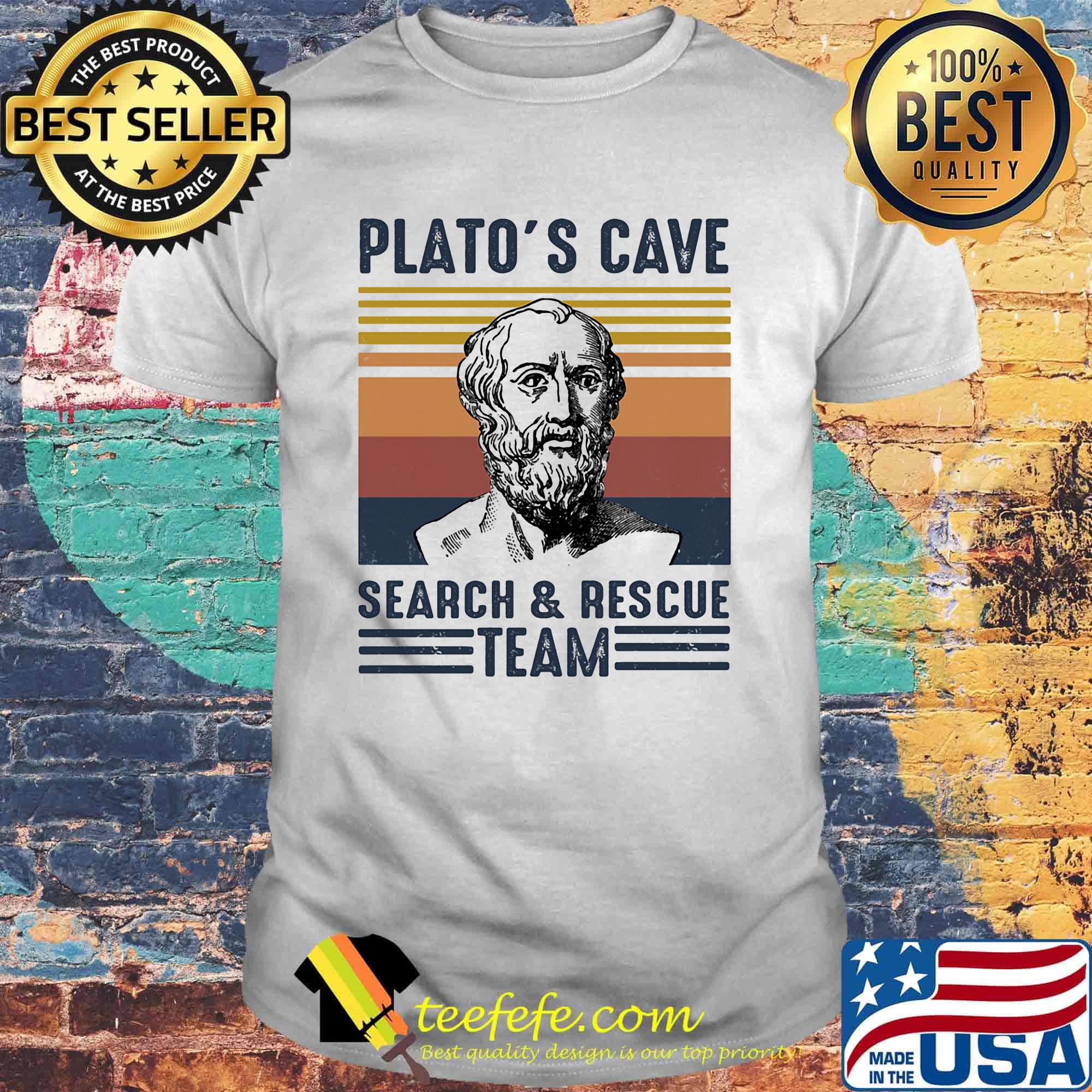 Platon Plato's cave search and rescue team vintage retro shirt