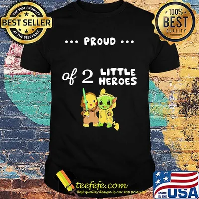 Pokemon and baby yoda proud daddy of 2 little heroes shirt