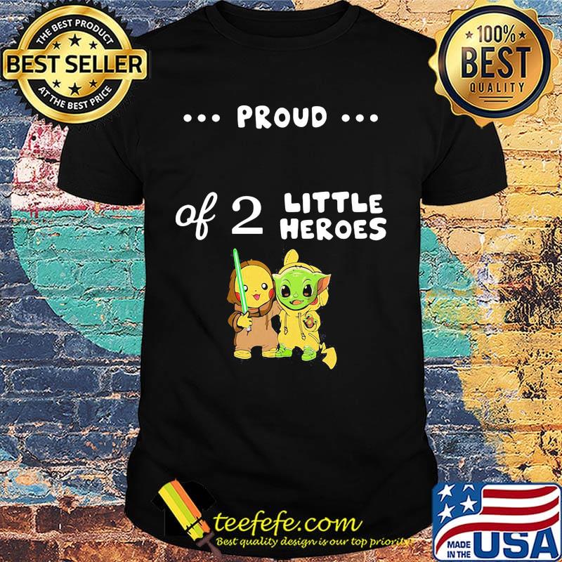 Pokemon and baby yoda proud daddy of 2 little heroes shirt Pokemon and baby yoda proud daddy of 2 little heroes shirt