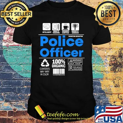 Police Officer Intellgent Multi Tasking Requires Coffee Miracle Worker Blue Shirt