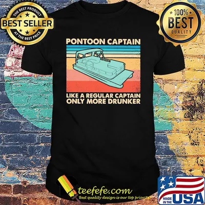 Pontoon captain like a regular captain only more drunk vintage retro shirt