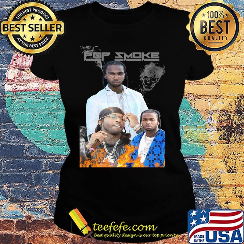 Pop smoke rapper skull fire s Ladies tee Pop smoke rapper skull fire s Ladies tee