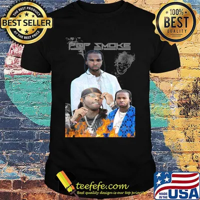 Pop smoke rapper skull fire shirt