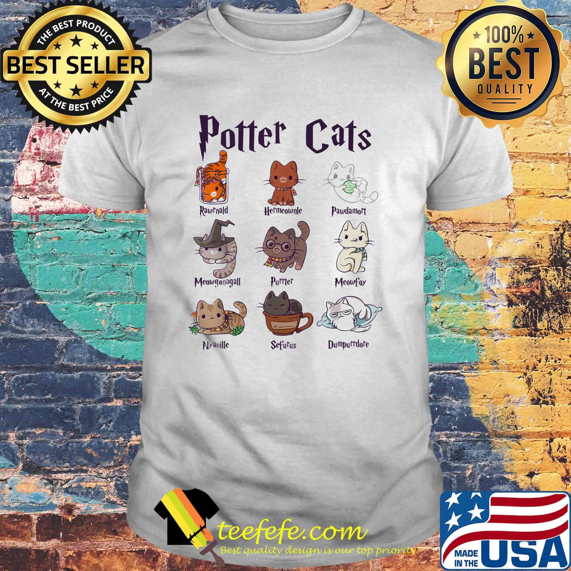 Potter Cats Rawnald Hermeownle Pawdamort shirt