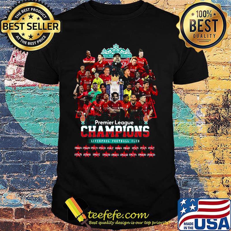 Premier league champions liverpool football club stars logo shirt