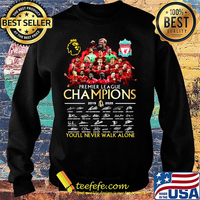 Premier league champions you'' never walk alone liverpool fc signatures s Sweater Premier league champions you'' never walk alone liverpool fc signatures s Sweater